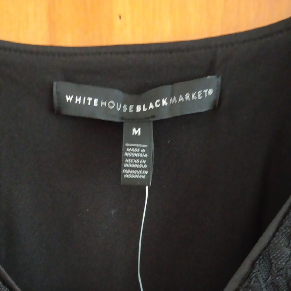 White House Black Market Fitted Black Sleeveless Tank Top - Picture 2 of 4